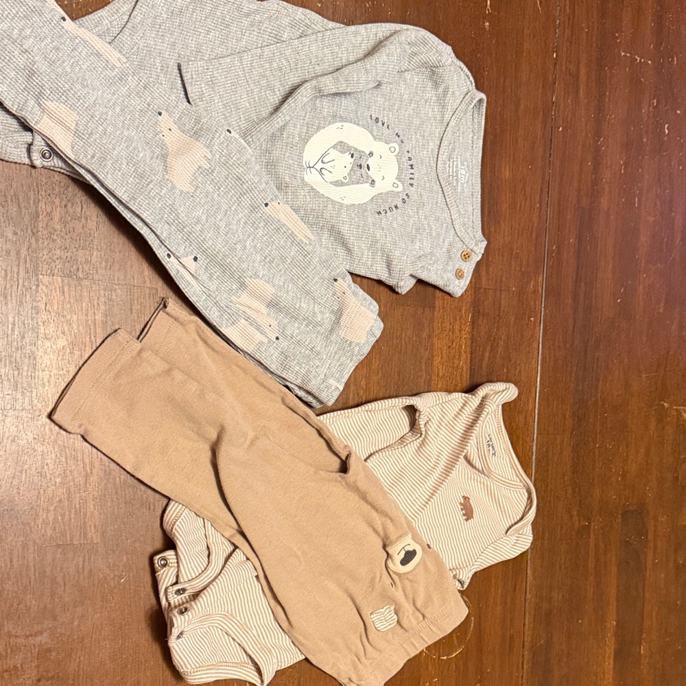 Carter's Gray and Beige Kids Matching Set
